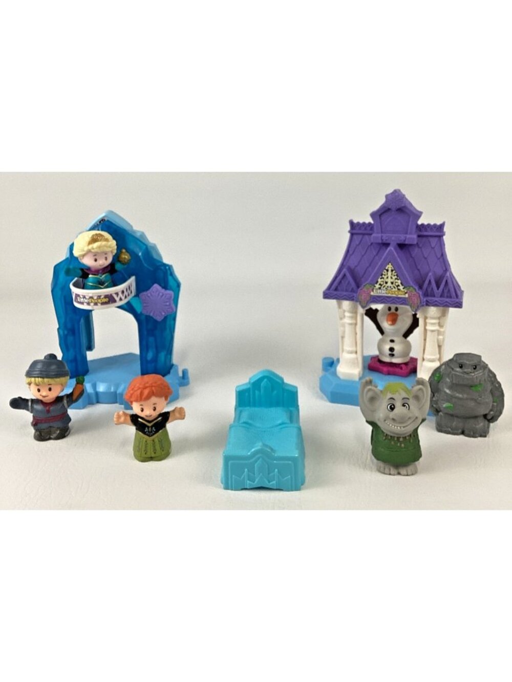 Fisher Price Little People Disney Frozen Snowflake Village Toy Lot Elsa Anna
